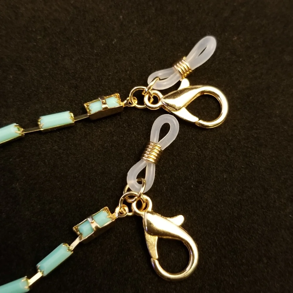 Rectangular Stone Beaded Sunglasses Holder